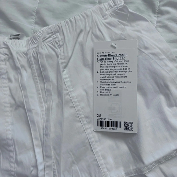 🆕🤍 Lululemon Cotton Blend Poplin High Rise Shorts - White - Picture 5 of 9